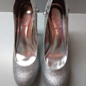 Baby Phat silver Sparkle Platform Pumps
